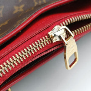 Pre-owned Louis Vuitton PALLAS brown×CERISE Monogram Canvas×calf leather M41175 handbag | stylenewstar