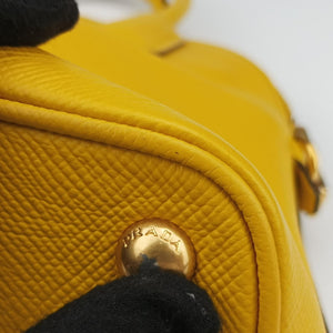 Secondhand Prada Cuir Top Handle Yellow SAFFIANO Leather BL0902 handbag | stylenewstar