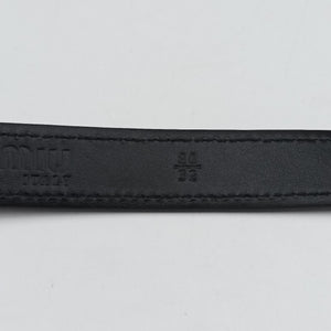 Pre-owned Miu Miu Logo belt Black leather bum bag/waist bag | stylenewstar