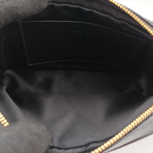 Pre-owned Miu Miu Logo belt Black leather bum bag/waist bag | stylenewstar
