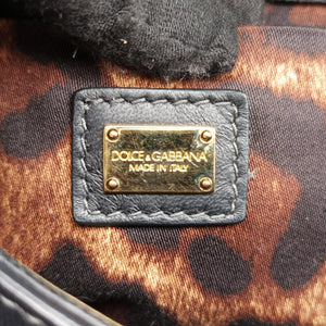 Vintage Dolce & Gabbana SICILY Black×white Canvas × Leather shoulderbag | stylenewstar