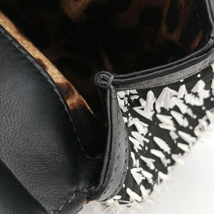 Vintage Dolce & Gabbana SICILY Black×white Canvas × Leather shoulderbag | stylenewstar