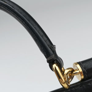 Vintage Dolce & Gabbana SICILY Black×white Canvas × Leather shoulderbag | stylenewstar