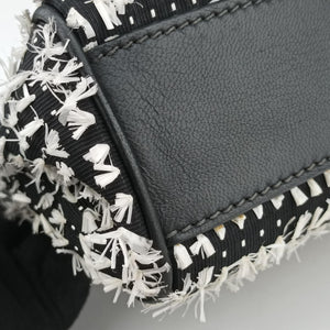 Vintage Dolce & Gabbana SICILY Black×white Canvas × Leather shoulderbag | stylenewstar