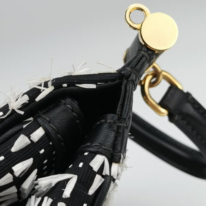 Vintage Dolce & Gabbana SICILY Black×white Canvas × Leather shoulderbag | stylenewstar