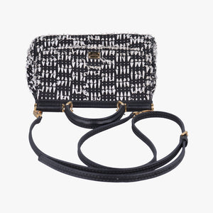 Vintage Dolce & Gabbana SICILY Black×white Canvas × Leather shoulderbag | stylenewstar