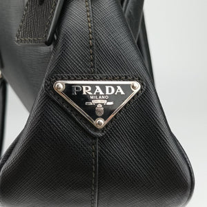 Secondhand Prada business bag briefcase Black SAFFIANO Leather 2VE363 handbag | stylenewstar