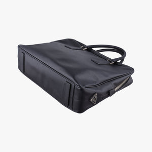 Secondhand Prada business bag briefcase Black SAFFIANO Leather 2VE363 handbag | stylenewstar