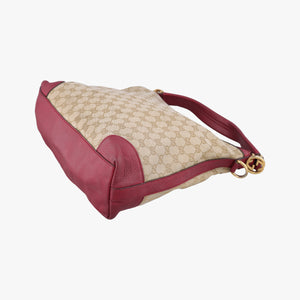 Pre-owned Gucci Miss GG Hobo khaki canvas×leather 326514 shoulderbag | stylenewstar