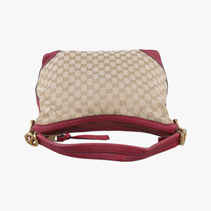 Pre-owned Gucci Miss GG Hobo khaki canvas×leather 326514 shoulderbag | stylenewstar