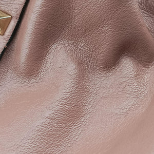 Pre-owned Valentino Rockstud PinkBrown Leather shoulderbag | stylenewstar