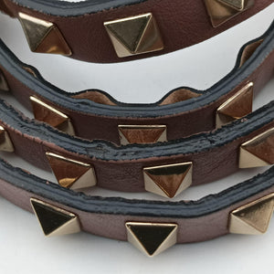 Pre-owned Valentino Rockstud PinkBrown Leather shoulderbag | stylenewstar