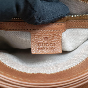 Pre-owned Gucci Marrakech Messenger Brown leather 257024 shoulderbag | stylenewstar