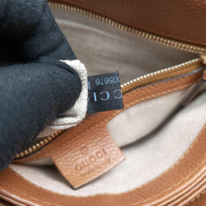 Pre-owned Gucci Marrakech Messenger Brown leather 257024 shoulderbag | stylenewstar