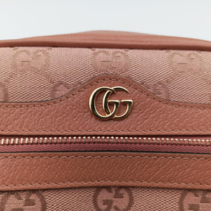 Pre-owned Gucci OPHIDIA Pink canvas×leather 574493 shoulderbag | stylenewstar