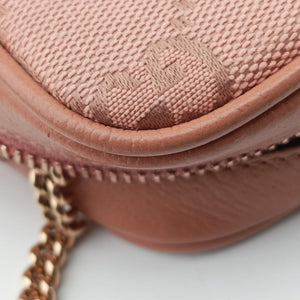 Pre-owned Gucci OPHIDIA Pink canvas×leather 574493 shoulderbag | stylenewstar