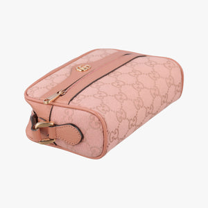 Pre-owned Gucci OPHIDIA Pink canvas×leather 574493 shoulderbag | stylenewstar