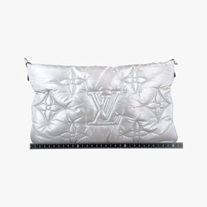 Pre-owned Louis Vuitton Maxi Multi Pochette Accessoires Silver Recycled metallic nylon M21057 shoulderbag | stylenewstar