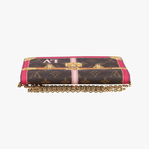 Pre-owned Louis Vuitton Pochette Weekend brown×Fuchsia Pink Monogram Canvas M62456 shoulderbag | stylenewstar