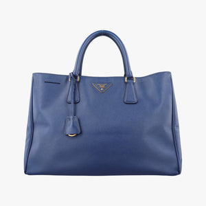 Pre-owned Prada Galleria Blue SAFFIANO Leather BN2274 handbag | stylenewstar