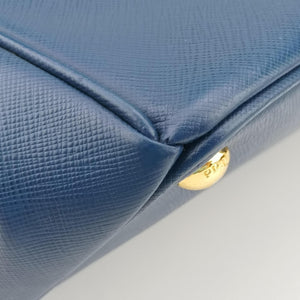Pre-owned Prada Galleria Blue SAFFIANO Leather BN2274 handbag | stylenewstar