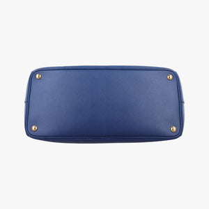 Pre-owned Prada Galleria Blue SAFFIANO Leather BN2274 handbag | stylenewstar