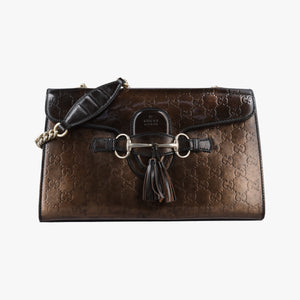 Pre-owned Gucci Emily Golden Patent 295402 shoulderbag | stylenewstar
