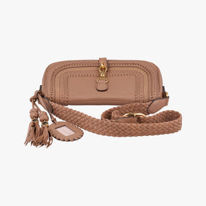 Pre-owned Gucci Tassel Handmade Medium Flap Camel Leather 263954 shoulderbag | stylenewstar