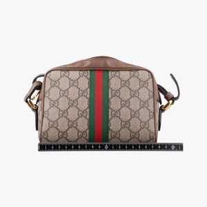 Pre-owned Gucci OPHIDIA Beige x Brown PVC coated canvas×leather 517350 shoulderbag | stylenewstar