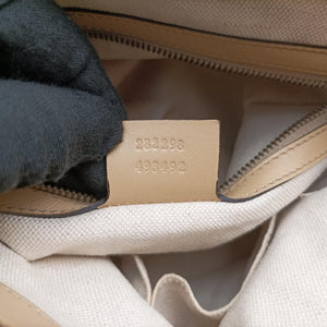 Pre-owned Gucci Guccissima Beige x Brown canvas×Leather 282298 handbag | stylenewstar