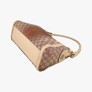 Pre-owned Gucci Guccissima Beige x Brown canvas×Leather 282298 handbag | stylenewstar