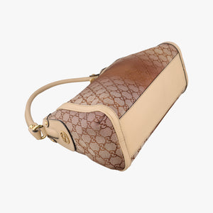 Pre-owned Gucci Guccissima Beige x Brown canvas×Leather 282298 handbag | stylenewstar
