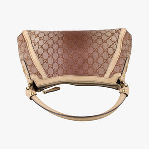 Pre-owned Gucci Guccissima Beige x Brown canvas×Leather 282298 handbag | stylenewstar