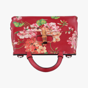Pre-owned Gucci Bamboo Daily red×Multicolour Leather 370831 handbag | stylenewstar