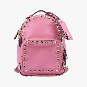Pre-owned Valentino Rockstud Pink Leather backpack/rucksack | stylenewstar