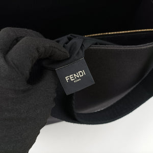 Pre-owned Fendi Fendace La Medusa Black×yellow canvas 8BH395 handbag | stylenewstar