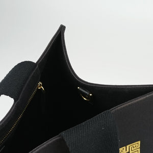 Pre-owned Fendi Fendace La Medusa Black×yellow canvas 8BH395 handbag | stylenewstar