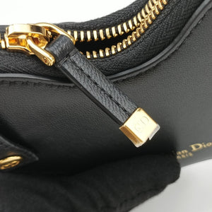 Pre-owned Christian Dior 30 Montaigne Removable Black Lambskin bum bag/waist bag | stylenewstar