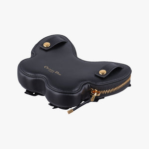 Pre-owned Christian Dior 30 Montaigne Removable Black Lambskin bum bag/waist bag | stylenewstar