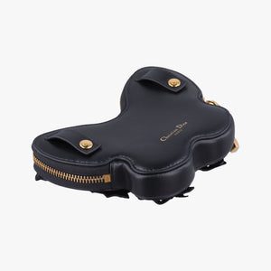 Pre-owned Christian Dior 30 Montaigne Removable Black Lambskin bum bag/waist bag | stylenewstar