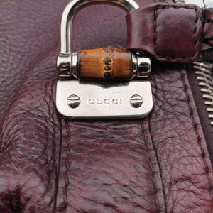 Secondhand Gucci Medium Bamboo Burgundy Leather 232959 handbag | stylenewstar