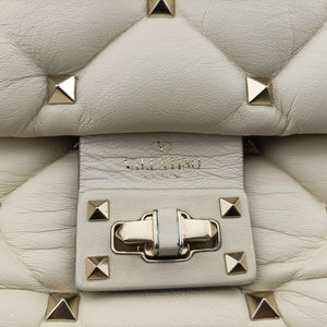 Pre-owned Valentino CANDYSTUD White Leather shoulderbag | stylenewstar