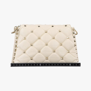 Pre-owned Valentino CANDYSTUD White Leather shoulderbag | stylenewstar