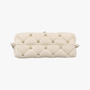 Pre-owned Valentino CANDYSTUD White Leather shoulderbag | stylenewstar