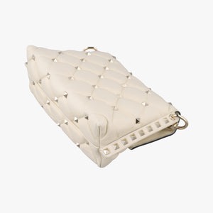 Pre-owned Valentino CANDYSTUD White Leather shoulderbag | stylenewstar