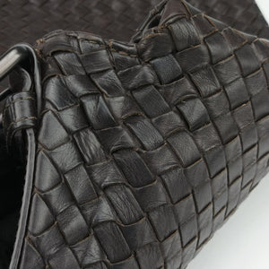 Pre-owned Bottega Veneta Intrecciato Brown lambskin shoulderbag | stylenewstar