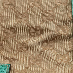 Pre-owned Gucci GG Canvas Tote Beige × Green canvas×leather 113017 handbag | stylenewstar