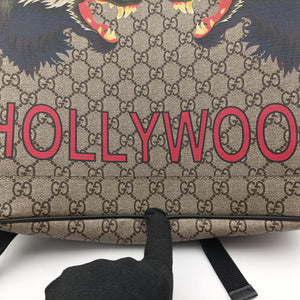 Pre-owned Gucci Kingsnake Print Brown PVC coated canvas×leather 419584 backpack/rucksack | stylenewstar
