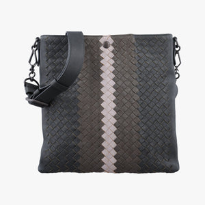 Pre-owned Bottega Veneta Intrecciato Gray × Brown × Pink lambskin shoulderbag | stylenewstar