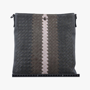 Pre-owned Bottega Veneta Intrecciato Gray × Brown × Pink lambskin shoulderbag | stylenewstar